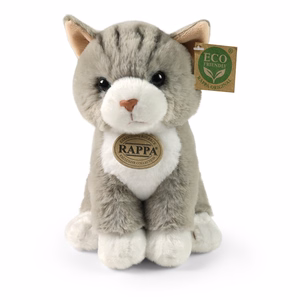 Rappa Soft Collection ekologiškas tikroviškas pliušinis žaislas – sėdinti pilka katė, 23 cm
