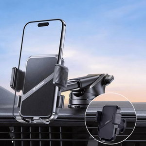 Juodas „3-in-1“ automobilinis laikiklis Wozinsky WUS-CF29 prietaisų skydeliui, priekiniam stiklui ir ventiliacijos angai