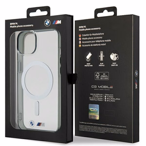 BMW BMHMP14SHCRS iPhone 14 6.1" dėklas skaidrus kietas dėklas Sidabrinis Žiedas MagSafe