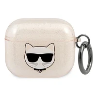 Karl Lagerfeld Glitter Choupette AirPods dėklas 3 - auksinis