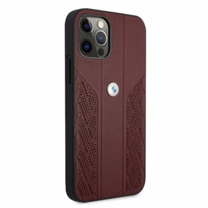 BMW Odinis išlenktas perforuotas dėklas iPhone 12 / iPhone 12 Pro - raudonas
