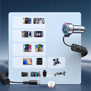 Įkroviklis automobilinis Joyroom (JR-CL07) 3IN1 (1xUSB, 1xUSB-C 1.6M 72W) su Type-C laidu juodas