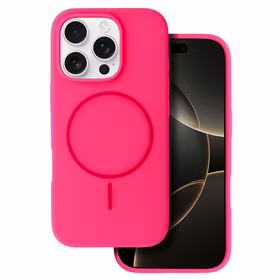 Magnetinis plonas silikoninis dėklas telefonui iPhone 17 Pro rožinis