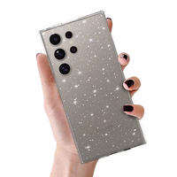 Kristalinis blizgus dėklas telefonui Samsung Galaxy S24 Ultra sidabrinis