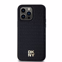 DKNY Odinis raštas metalo logotipas MagSafe dėklas telefonui skirtas iPhone 13 Pro Max - juodas