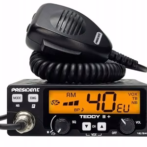 PRESIDENT TEDDY II+ ASC VOX CB radijo stotelė, 12/24 V, AM/FM