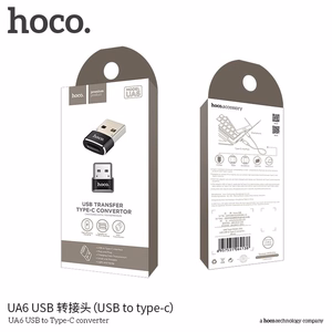 Adapteris OTG USB A į USB C Hoco UA6 juodas