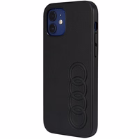 Audi sintetinės odos dėklas telefonui iPhone 12/12 Pro 6.1" juodas/juodas kietas dėklas AU-TPUPCIP12P-TT/D1-BK