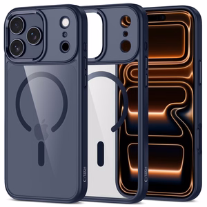 Tech-Protect MagMat MagSafe dėklas iPhone 17 Pro Max skaidrus tamsiai mėlynas