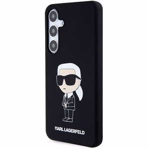 Karl Lagerfeld silikoninis Ikonik dėklas telefonui Samsung Galaxy S24+ - juodas