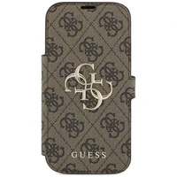 Guess Book 4G Metal Logo dėklas telefonui iPhone 17 Pro - rudas