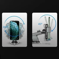 Joyroom automobilinis telefono laikiklis su teleskopine ištraukiama ranka skirta prietaisų skydeliui ir priekinio stiklo juodas (JR-OK3)