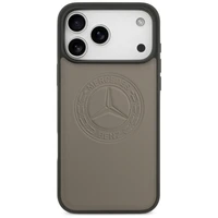 Mercedes Leather Vintage Logo MagSafe dėklas telefonui iPhone 17 Pro Max - smėlinas
