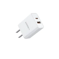 VEGER kelioninis įkroviklis USB A + Type C PD QC3.0 3A 30W VLS302U baltas