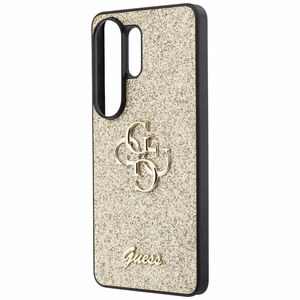 Guess dėklas Fixed Glitter Big 4G Metal Logo for Samsung Galaxy S26 Ultra auksinis