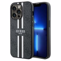 Guess GUHMP15LP4RPSK iPhone 15 Pro 6.1" juodas dėklas 4G Printed Stripes MagSafe