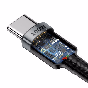 USB kabelis Baseus Cafule PD100W Type-C 2.0m pilkas-juodas CATKLF-ALG1