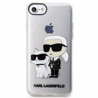 Karl Lagerfeld KLHCI8HNKCTGT iPhone 7/8/ SE 2020 / SE 2022 permatomas kietas dėklas Blizgučiai Karl&Choupette