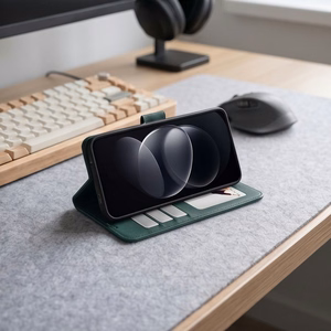 Tech-Protect Wallet dėklas-piniginė, skirtas Xiaomi Redmi Note 17 Pro Max 5G – žalias