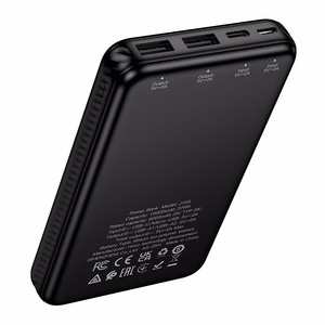 Išorinė baterija Hoco 10000 mAh 2A J165 juoda