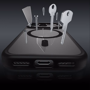 Benks magnetinis Mist dėklas su metalo rėmu 0068 iPhone 17 Air baltas (kamera valdymo mygtukas)