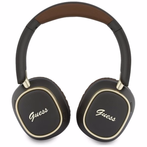 Belaidės ausinės Guess ENC Rectangle Metal Script, rudos