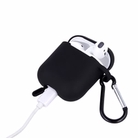 Dėklas Airpods / Airpods 2 juodas su kabliu