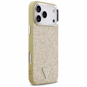 Guess Glitter Triangle Logo MagSafe чехол iPhone 17 Pro Max золотой