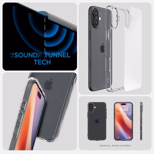 Spigen Ultra Hybrid dėklas, skirtas iPhone 16 – skaidri