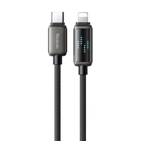 "Mcdodo CA-2630" USB-C ir "Lightning" kabelis, 36 W, LED ekranas, 1,2 m