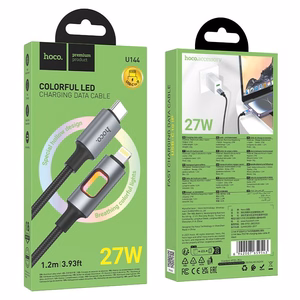 LED Laidas USB C to Lightning Hoco PD 27W 1,2 m U144 juodas