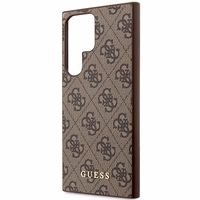 Guess GUHCS23LG4GFBR S23 Ultra S918 rudas/rudas kietas dėklas 4G Metalinis Auksinis Logotipas