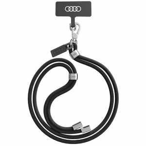 Audi universalus telefono dirželis 120cm 6mm per petį juodas AU-CBL6-R8/D1-BK