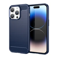 Karboninis dėklas iPhone 14 Pro Max - gelio nugaros dangtis, mėlynos spalvos