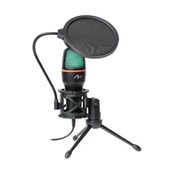 ART condenser stand microphone with mechanical filter and diaphragm with light tripod AC-02 black