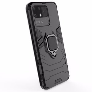 Ring Armor tvirtas hibridinis dėklas su magnetiniu laikikliu Realme Narzo 50A Juodas