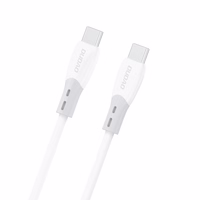 Dudao L25SC 60W USB-C - USB-C laidas with Soft Silicone Braid 1m - baltas