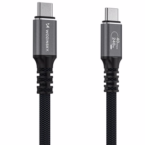 Wozinsky WPS-UY415S USB-C Thunderbolt 4 kabelis 240W 1.5m 4K - juodas