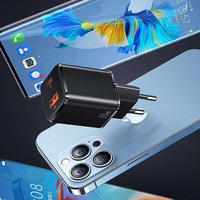 USAMS tinklo įkroviklis 1xUSB-C+1xUSB T43 33W (tik galvutė) PD3.0 +QC3.0 greitas įkrovimas baltas CC144TC02 (US-CC144)