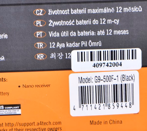 A4Tech G9-500F pelė RF belaidė V-Track 1000 DPI dešiniarankė