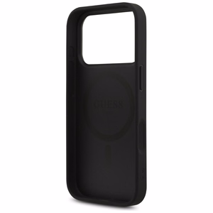 Guess Odinis 4G Trikampio Strass Magnetinis dėklas telefonui iPhone 17 Pro - juodas