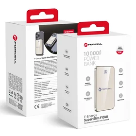 Išorinė baterija saderinta su MagSafe Forcell F-Energy SuperSlim F10K8 QC4.0 PD3.0 15W 10000 mAh titano dykumos spalva