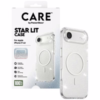 CARE by PanzerGlass Flagship Urban Explorer dėklas telefonui su baltu magnetiniu MagSafe, skirtas iPhone Air – skaidrus su blizgučiais