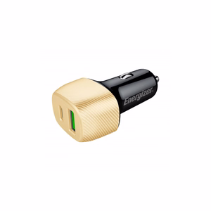 Energizer Ultimate D38BG car charger, USB-C + USB-A, 38 W PD + QC 3.0, gold and black