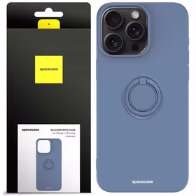Spacecase Silikoninis dėklas su žiedu iPhone 15 Pro Max mėlynas