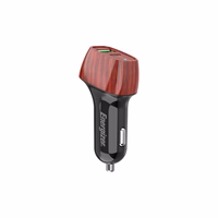 Energizer Ultimate - USB-C & USB-A 38W PD + QC3.0 automobilinis įkroviklis (WALNUT)