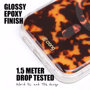 Crong Deluxe MAG Cover MagSafe dėklas, skirtas iPhone 17, vėžlio kiauto rašto