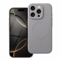 Silikoninis magnetinis dėklas telefonui, suderinamas su MagSafe, skirtas iPhone 16 Pro, titano spalvos