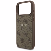 GUESS dėklas telefonui IPHONE 17 Pro Max, suderinamas su MagSafe GUHMP17XG4GFRW (PU 4G Ring Classic Logo) rudas