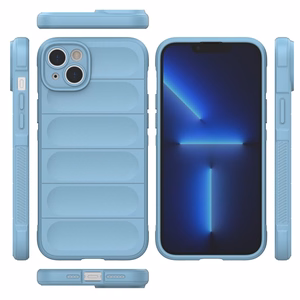 Magic Shield Case dėklas telefonui iPhone 14 Plus lankstus šarvuotas dangtelis šviesiai mėlynas